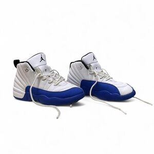 Kids White and Blue Sneakers